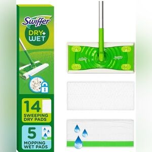Swiffer Sweeper 2-in-1 Dry + Wet Floor Mopping and Sweeping Kit, 1 Kit
